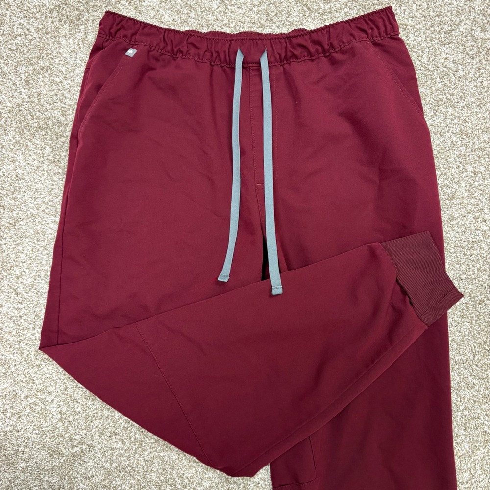FIGS Zamora Jogger Scrub Pants Mens Large Burgundy Technical Collection Medical